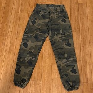 American Bazi Men's Green Camouflage Cargo Pants S